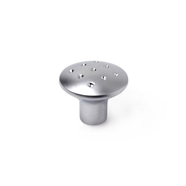 1 Pomo de mueble REI 7-744G.35.33 gris / plata, d. 35 1 Pomo de mueble REI 7-744G.35.33 gris / plata, d. 35
