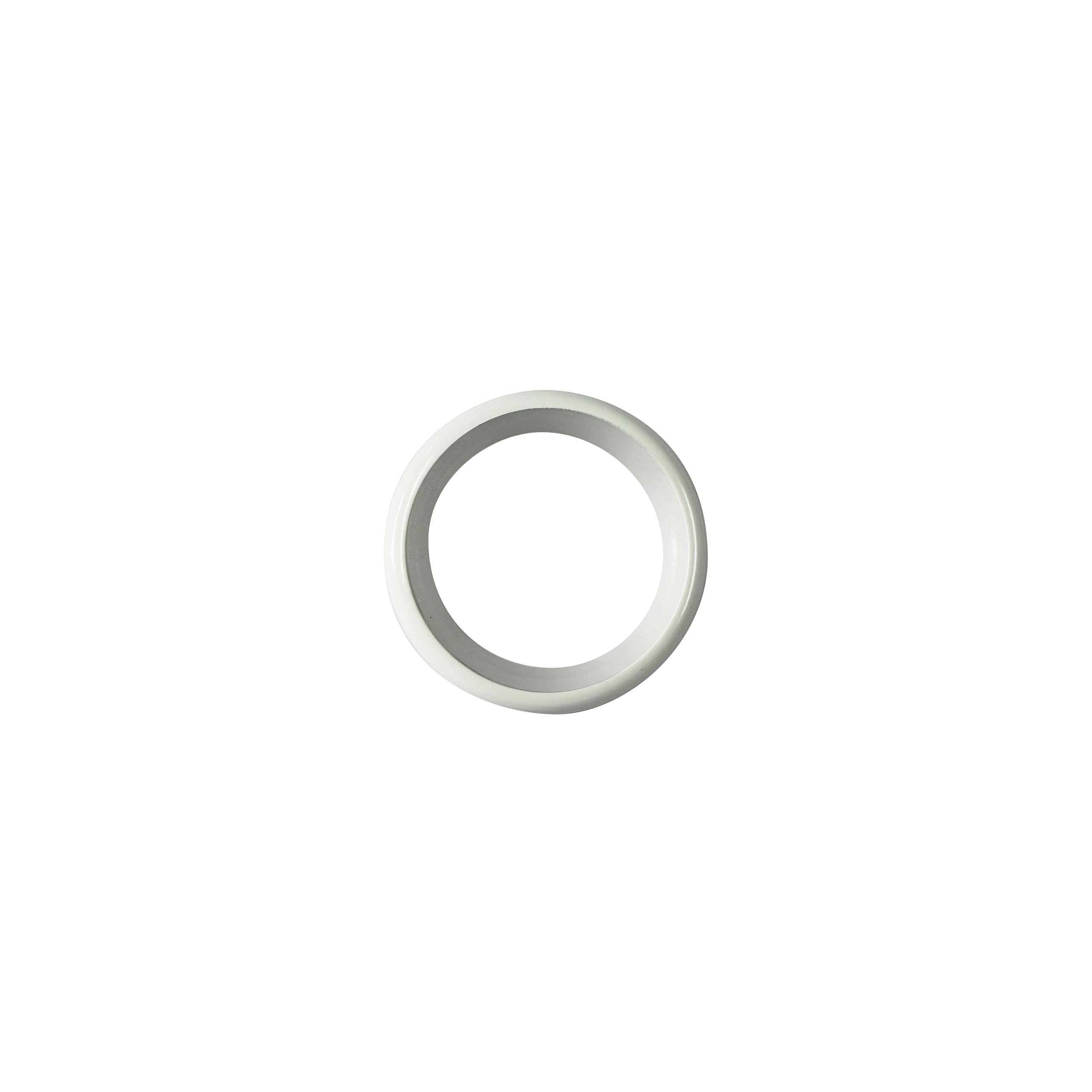 10 Anillas para barra de cortina diámetro 28 mm redondas acero INSPIRE blanco galvanizado con anillo silencioso