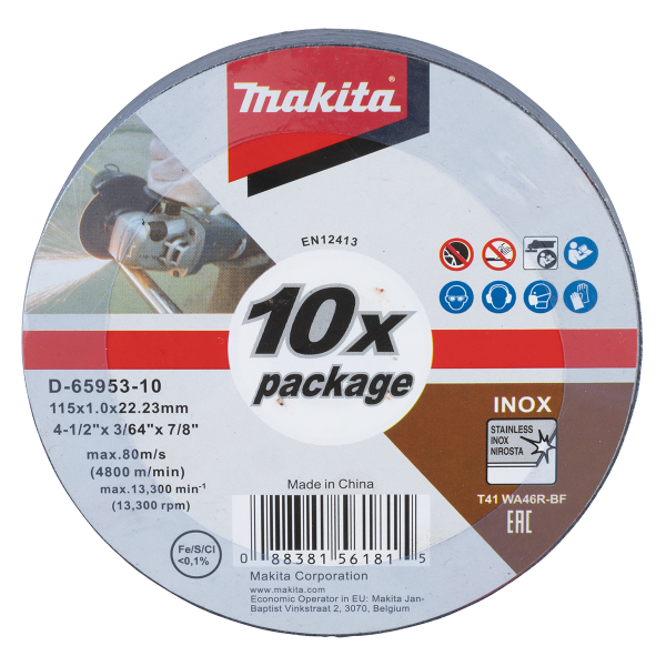10 discos makita inox 115mmx1mm 10 discos makita inox 115mmx1mm