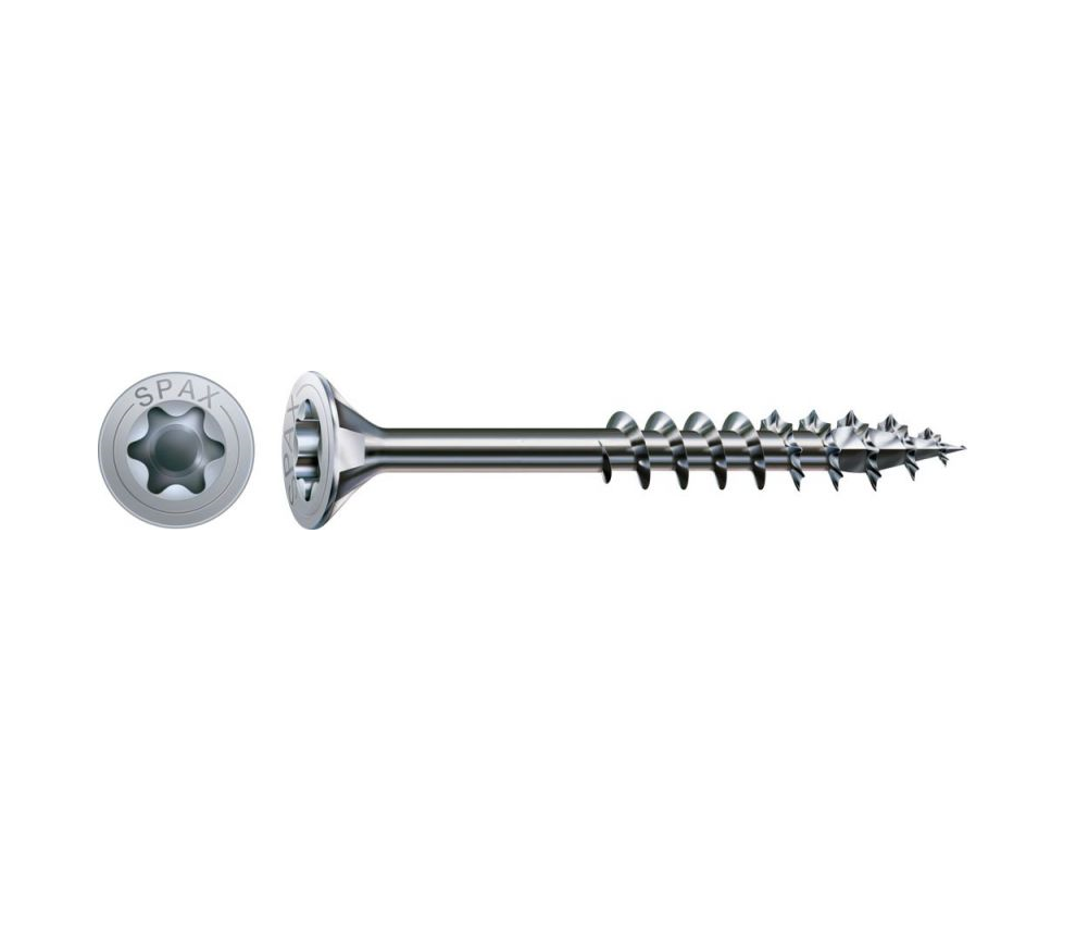 10 tornillo SPAX t-star+ con cabeza fresada, ø 6mm y 80 mm