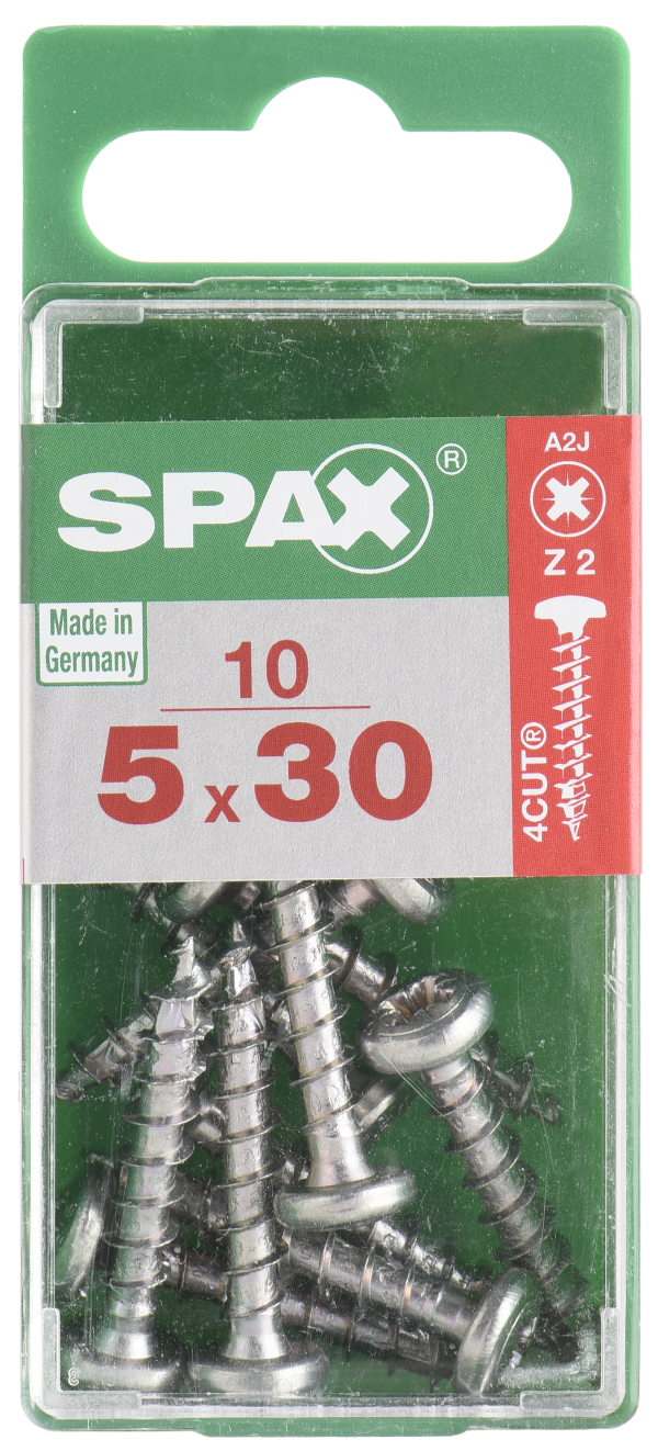 10 tornillo SPAX t-star+ con cabeza redonda, ø 5mm y 30 mm