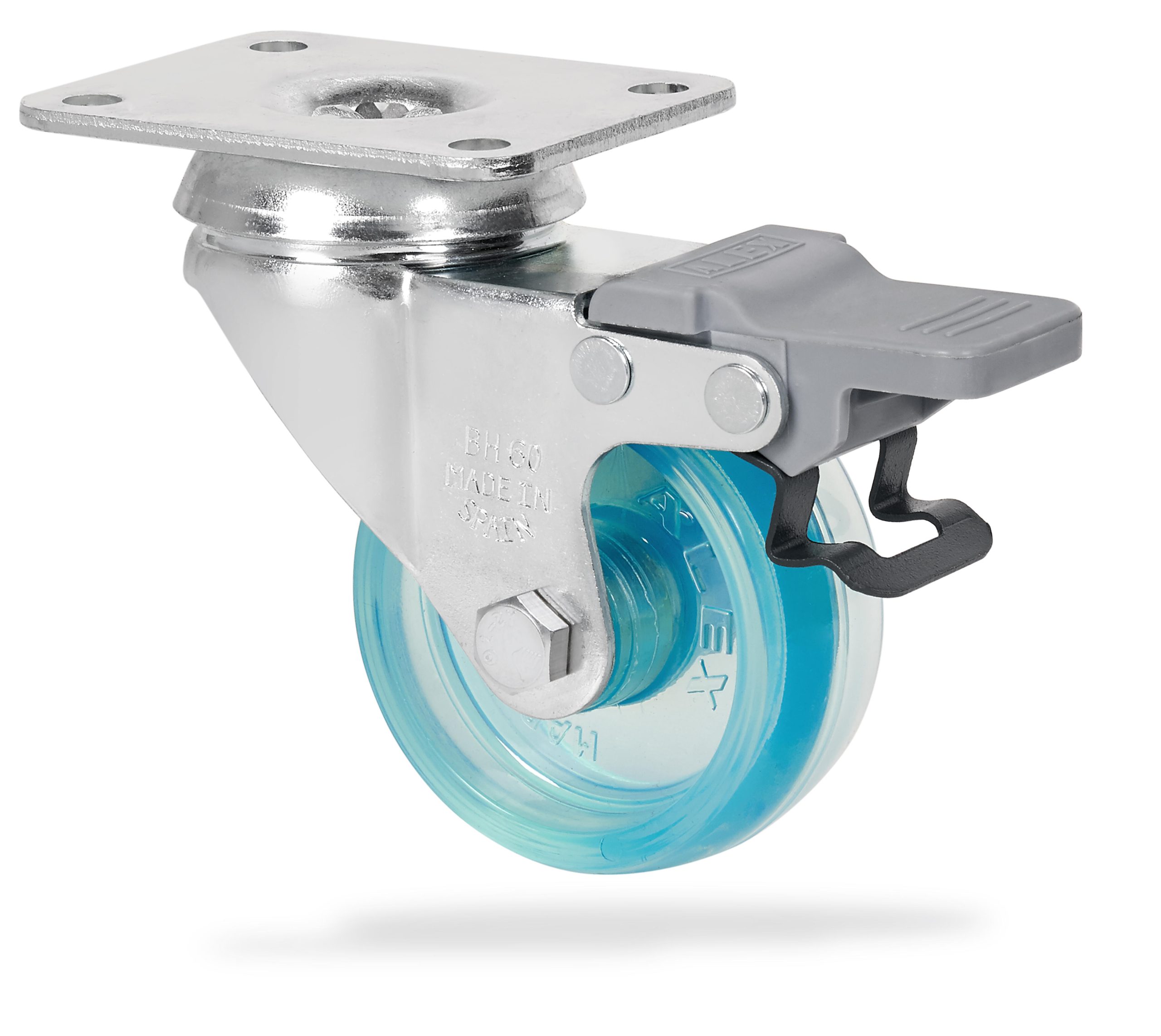 1 rueda giratoria con freno , ø 60 mm, peso max. 50 Kg