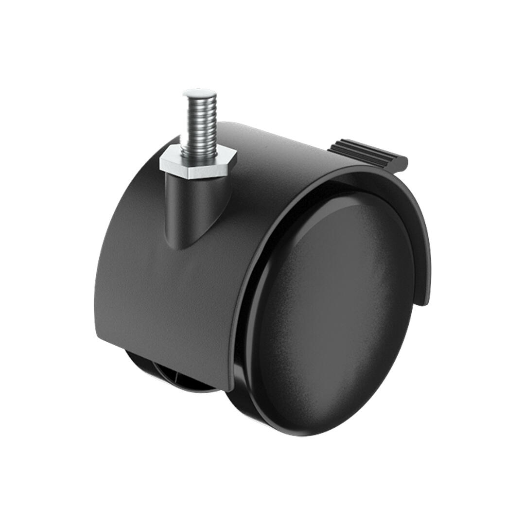 1 rueda giratoria sin freno con varilla roscada , ø 50 mm, peso max. 40 Kg