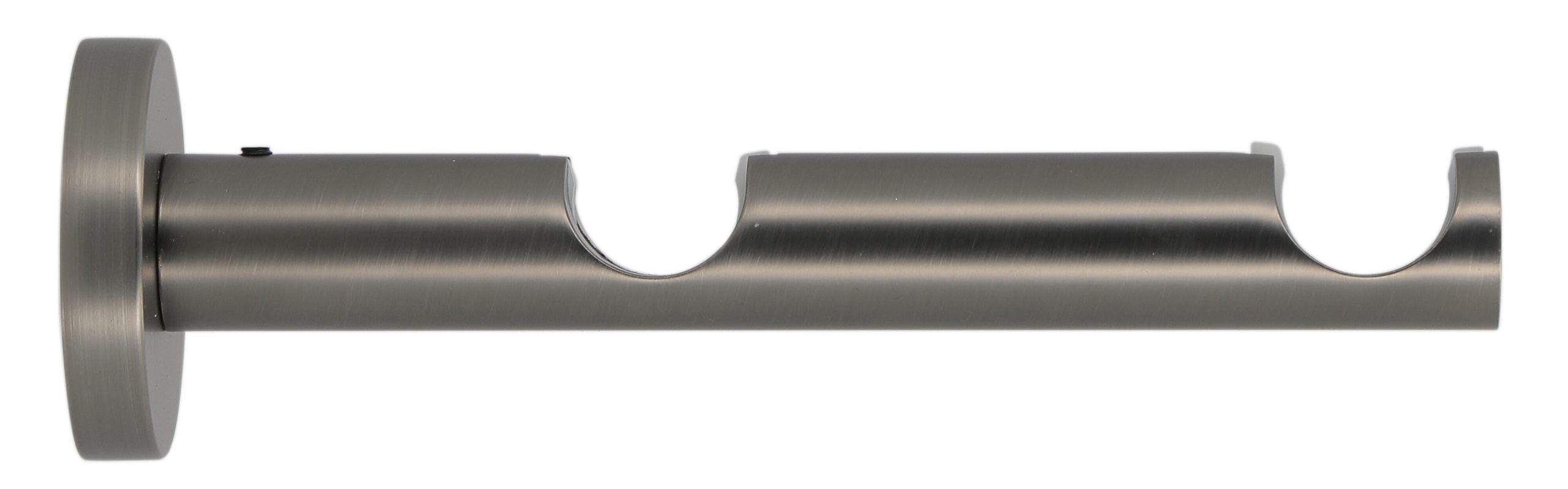 1 Soporte a pared para 2 barras diámetro 20 mm Design MOBOIS acero gris Gun metal fijo 14.5 cm