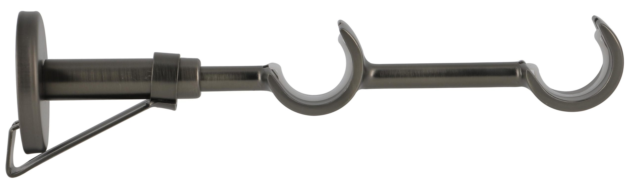 1 Soporte a pared para 2 barras diámetro 28 mm Design MOBOIS acero gris Gun metal extensible 11.5-25 cm