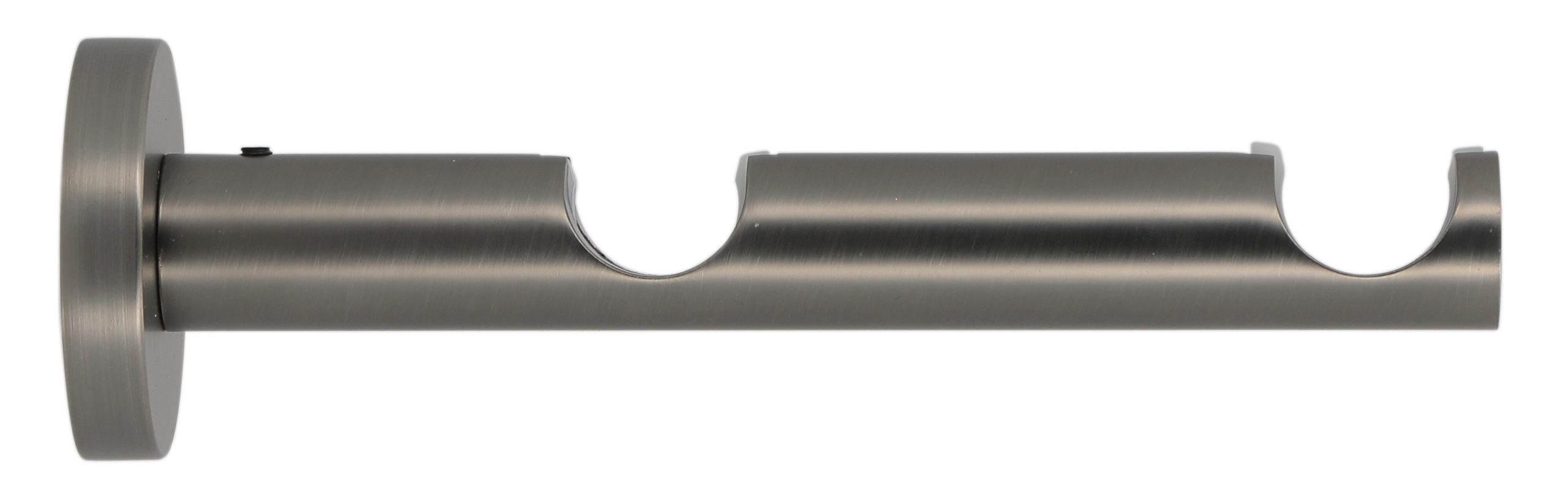1 Soporte a pared para 2 barras diámetro 28 mm Design MOBOIS acero gris Gun metal fijo 9.5-17.5 cm