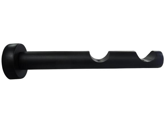 1 Soporte a pared para 2 barras diámetro 28 mm INSPIRE madera negro mate fijo 13-20 cm 1 Soporte a pared para 2 barras diámetro 28 mm INSPIRE madera negro mate fijo 13-20 cm