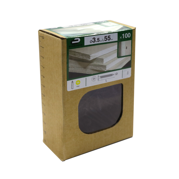 100 Tornillo para placas de yeso STANDERS con cabeza avellanada, ø 3.5 x L.55 mm 100 Tornillo para placas de yeso STANDERS con cabeza avellanada, ø 3.5 x L.55 mm