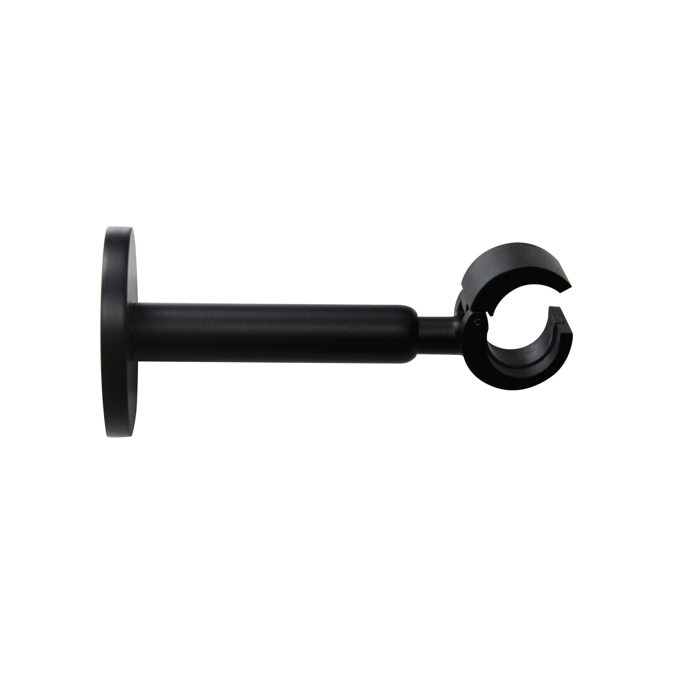 1 Soporte a pared para barra diámetro 28 mm Design INSPIRE aluminio negro mate pintado extensible 11.5-16 cm