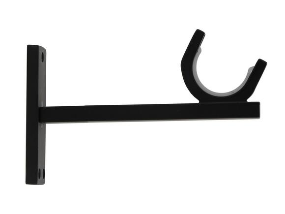 1 Soporte a pared para barra diámetro 28 mm Industrial MOBOIS acero negro mate fijo 12 cm 1 Soporte a pared para barra diámetro 28 mm Industrial MOBOIS acero negro mate fijo 12 cm
