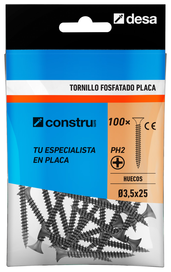 100 tornillos para placas de yeso de acero de 8 – 8,5×25 mm 100 tornillos para placas de yeso de acero de 8 – 8,5×25 mm