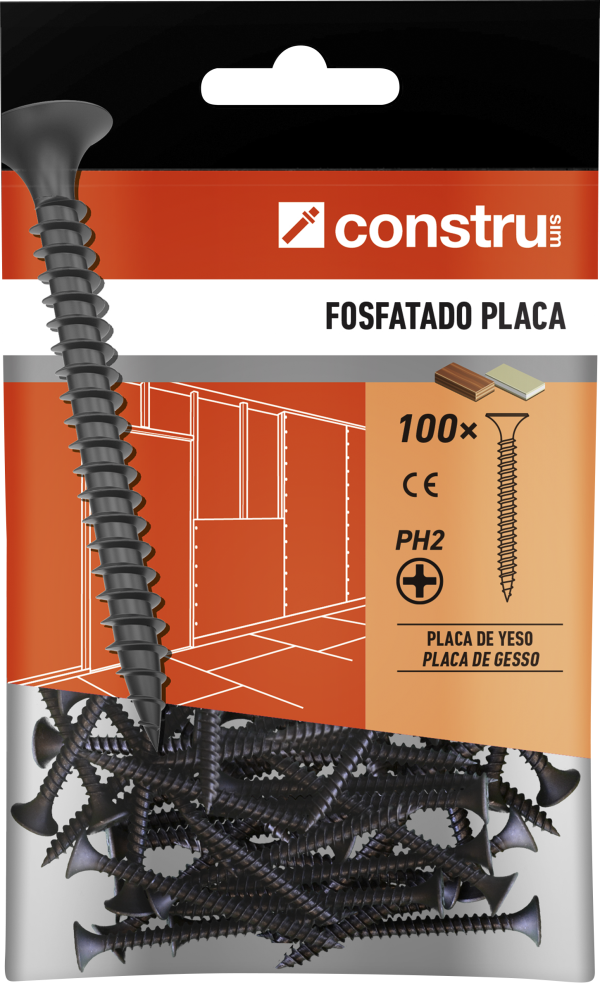 100 tornillos para placas de yeso de acero de 8 – 8,5×35 mm 100 tornillos para placas de yeso de acero de 8 – 8,5×35 mm