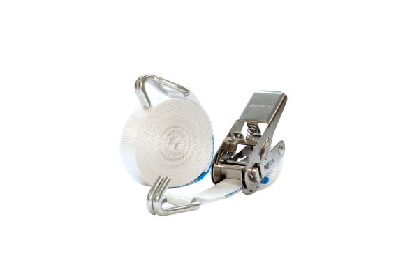 1 correa de amarre con trinquete y gancho inox. de 25mm 5 m 1 correa de amarre con trinquete y gancho inox. de 25mm 5 m