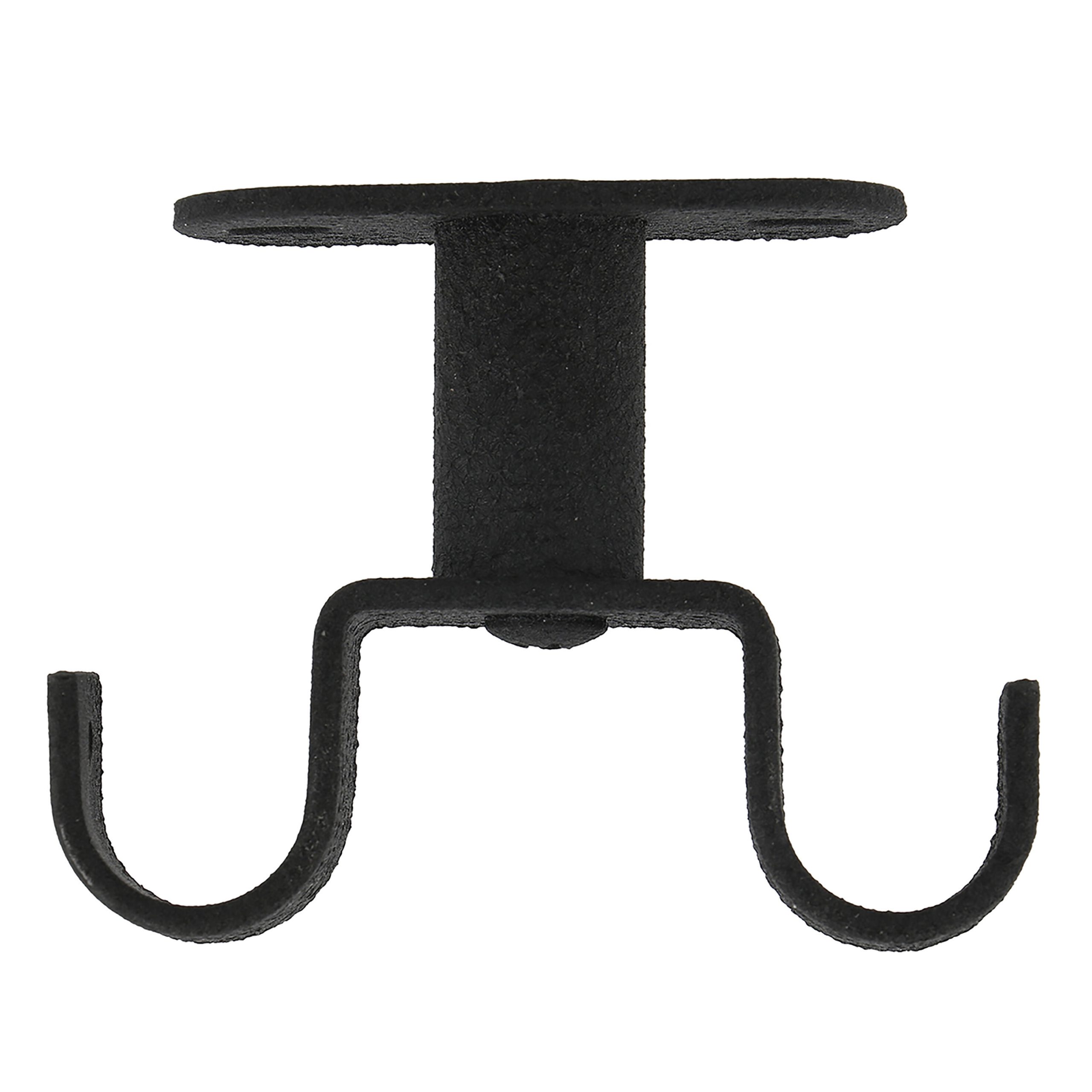 1 Soporte a techo para 2 barras diámetro 20 mm Country charm MOBOIS acero BLACK FROST forja fijo 60 cm