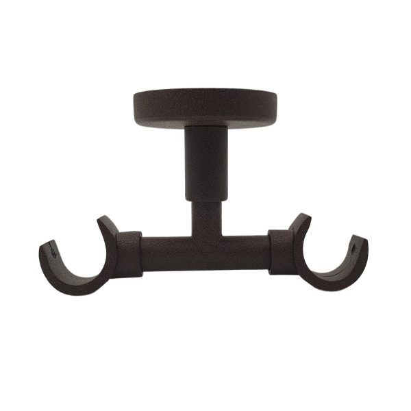 1 Soporte a techo para 2 barras diámetro 20 mm Design hierro óxido oxidado fijo 7.2 cm 1 Soporte a techo para 2 barras diámetro 20 mm Design hierro óxido oxidado fijo 7.2 cm