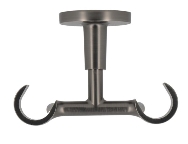 1 Soporte a techo para 2 barras diámetro 20 mm Industrial MOBOIS acero gris Gun metal fijo 6 cm 1 Soporte a techo para 2 barras diámetro 20 mm Industrial MOBOIS acero gris Gun metal fijo 6 cm