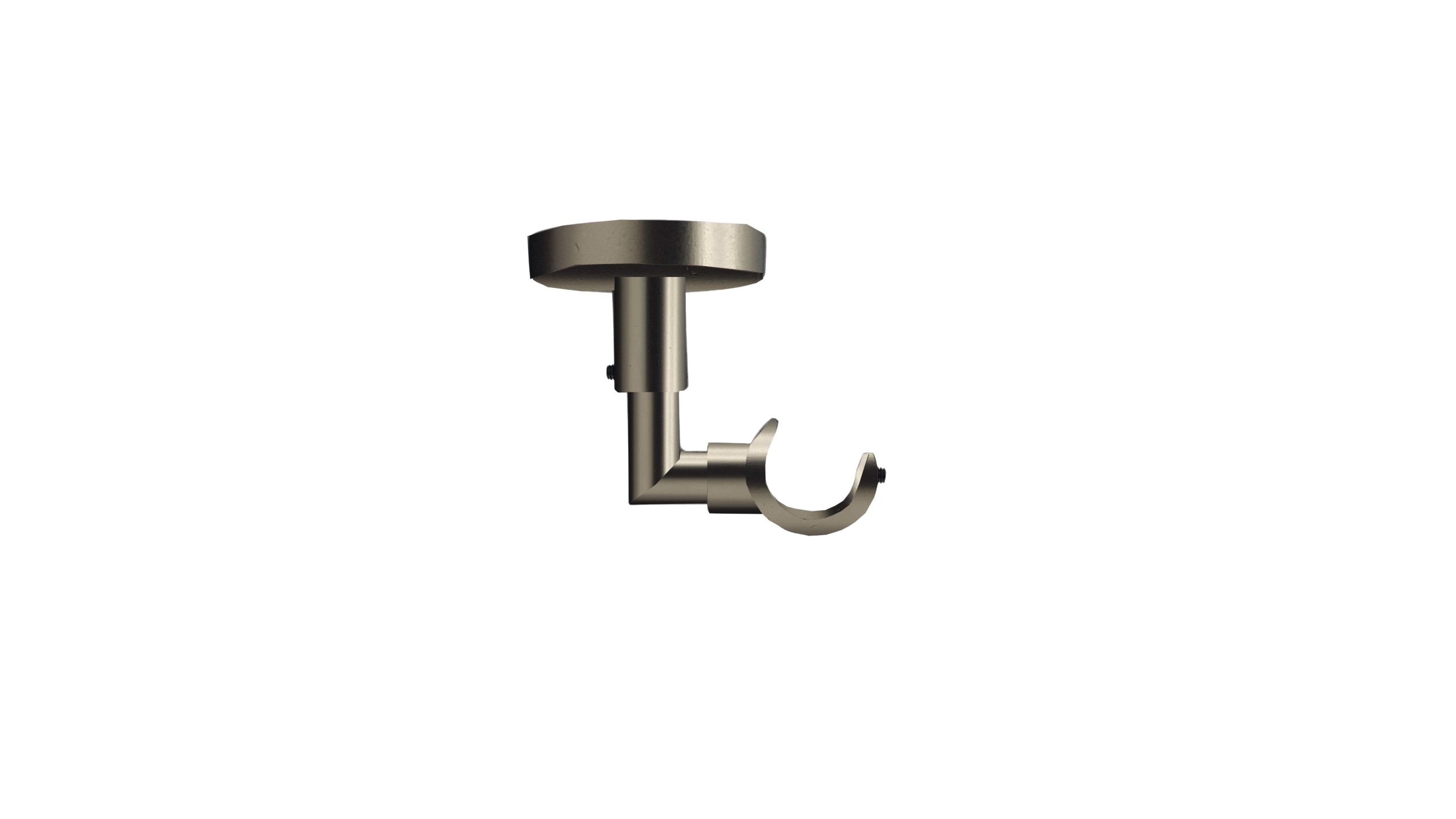 1 Soporte a techo para barra diámetro 30 mm Design hierro cromo mate cromado fijo 7.8 cm