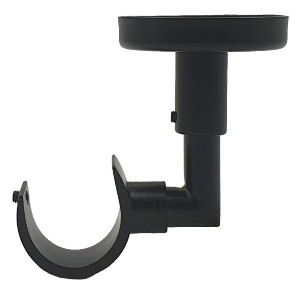 1 Soporte a techo para barra diámetro 30 mm Design hierro negro mate barnizado fijo 7.8 cm 1 Soporte a techo para barra diámetro 30 mm Design hierro negro mate barnizado fijo 7.8 cm