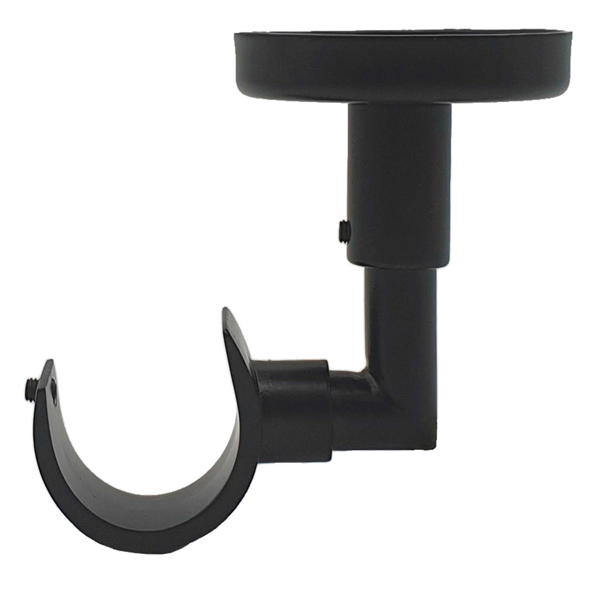 1 Soporte a techo para barra diámetro 30 mm Design hierro negro mate barnizado fijo 7.8 cm
