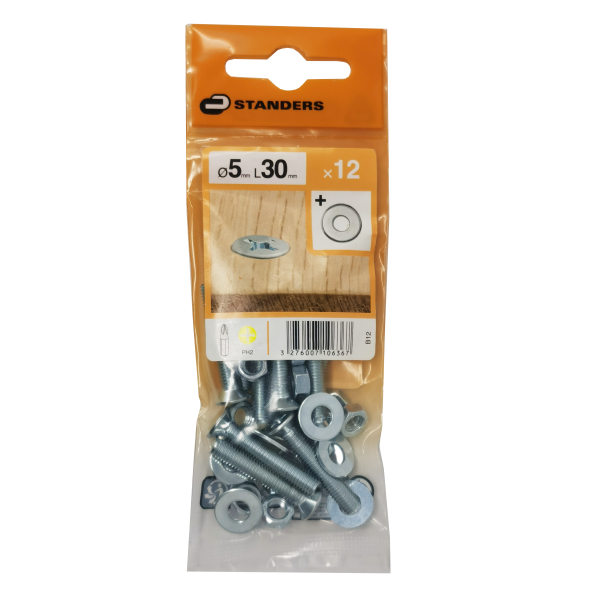 12 Tornillo de métrica cabeza plana avellanada phillips de acero , Ø 5 x L.30 mm 12 Tornillo de métrica cabeza plana avellanada phillips de acero , Ø 5 x L.30 mm