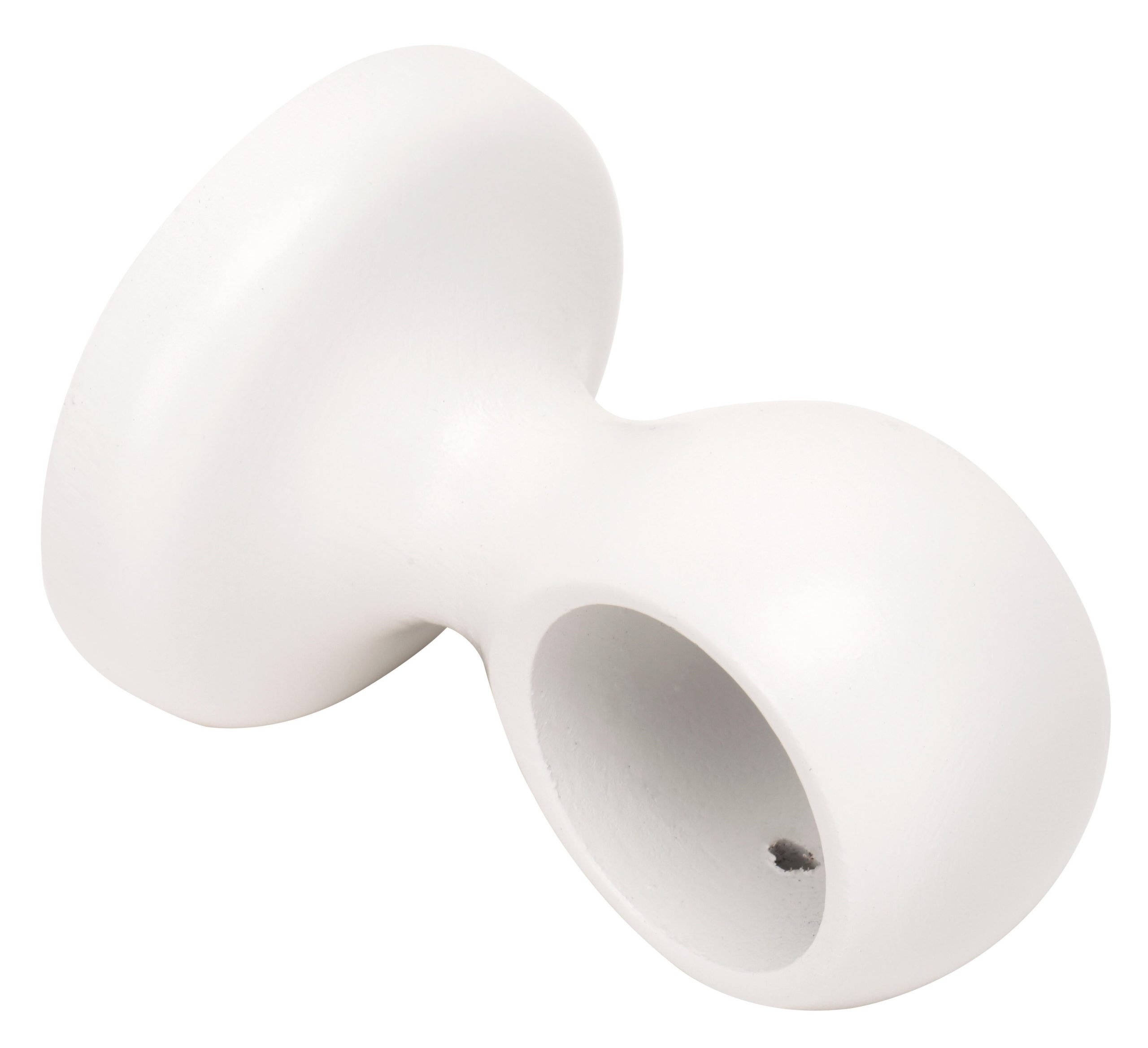 1 Soporte a techo y a pared para barra diámetro 28 mm Design madera Laque Blanc fijo 5 cm