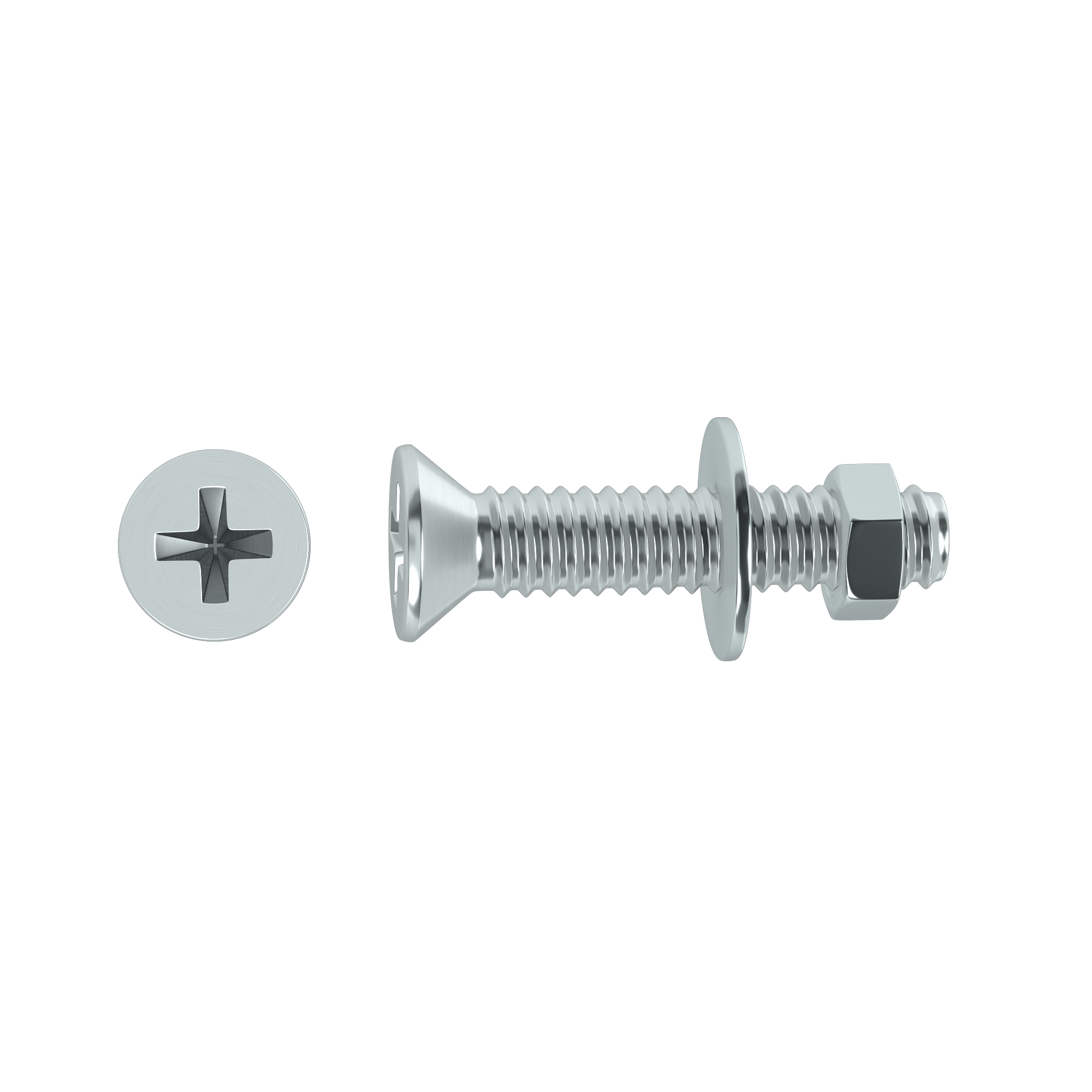 12 Tornillo de métrica cabeza plana avellanada phillips de acero , Ø 6 x L.15 mm