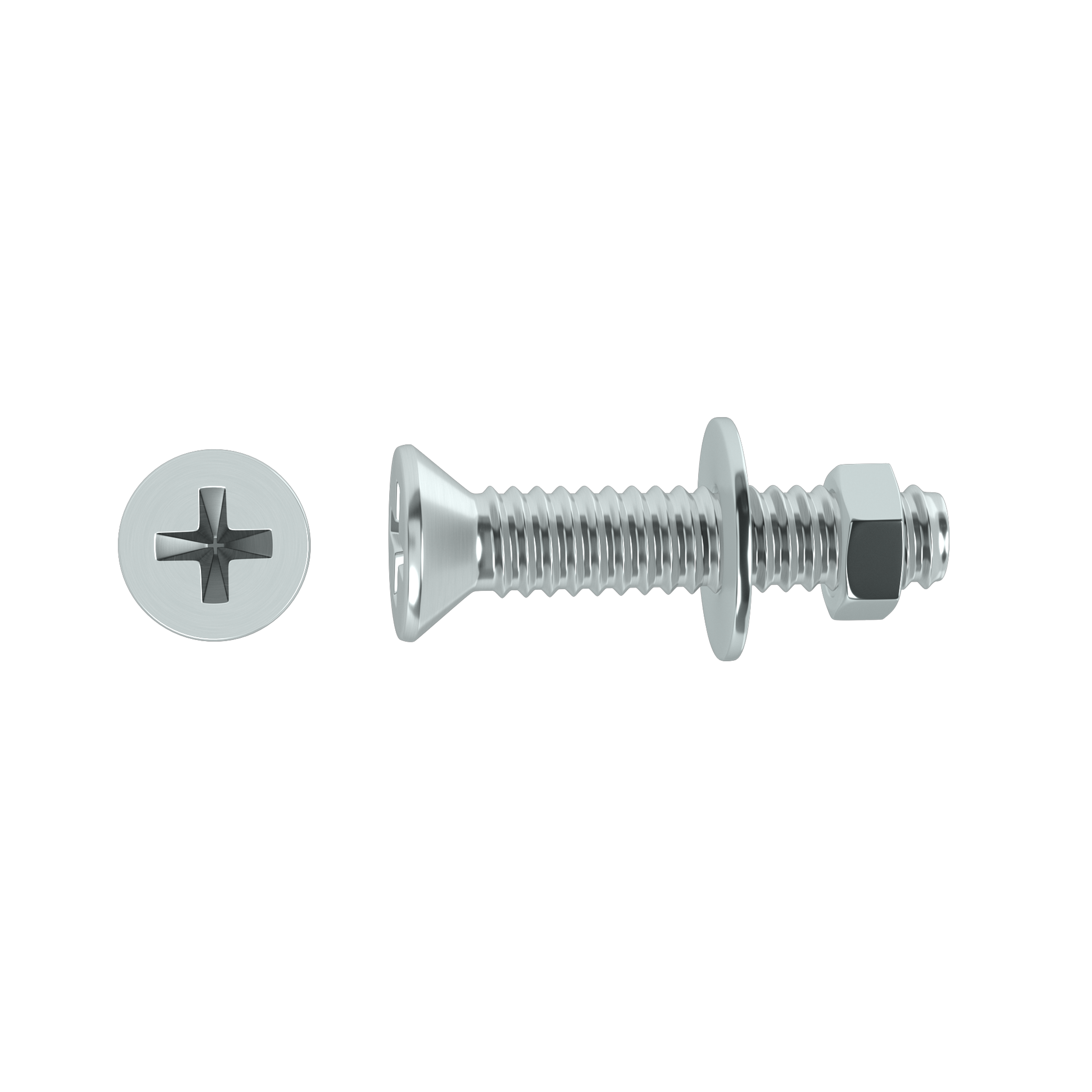 12 Tornillo de métrica cabeza plana avellanada phillips de acero , Ø 6 x L.20 mm