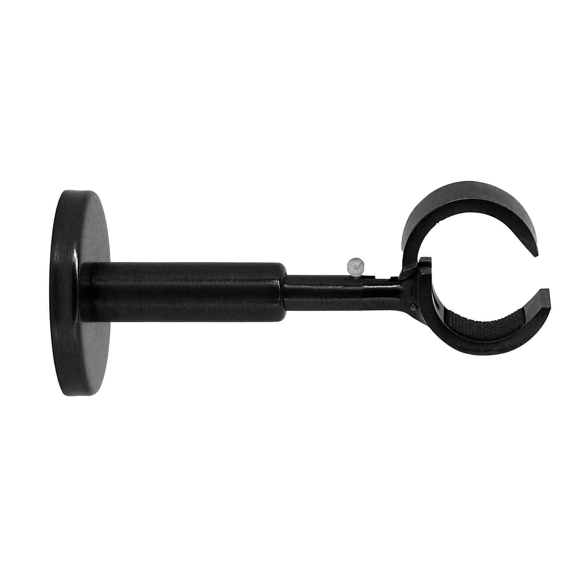 1 Soporte extensible pared para barra diámetro 28 mm MOBOIS Zamak negro mat pintado extensible 11-15 cm