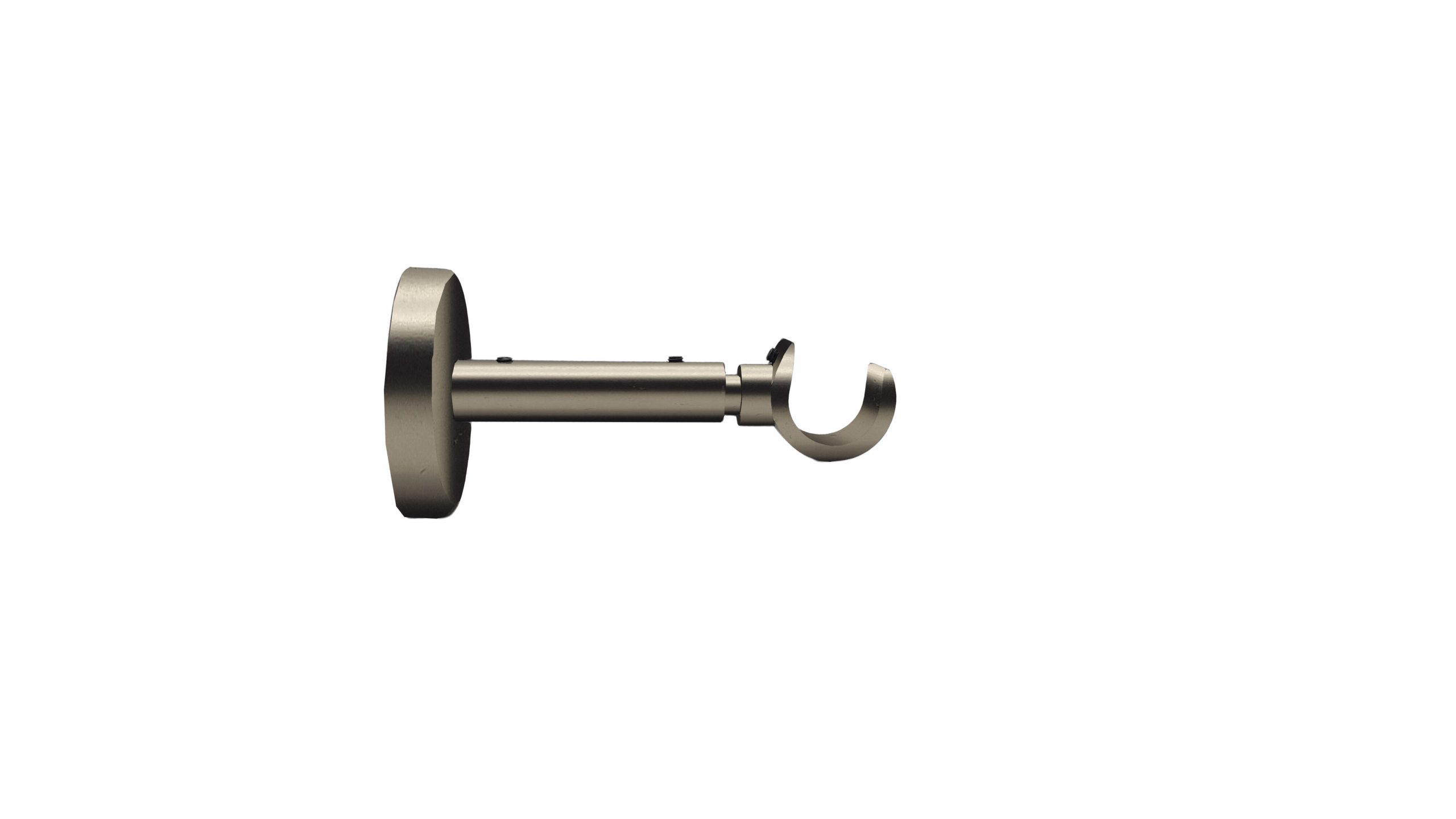 1 Soporte extensible pared para barra diámetro 30 mm Design hierro cromo mate cromado extensible 11.7-14.7 cm