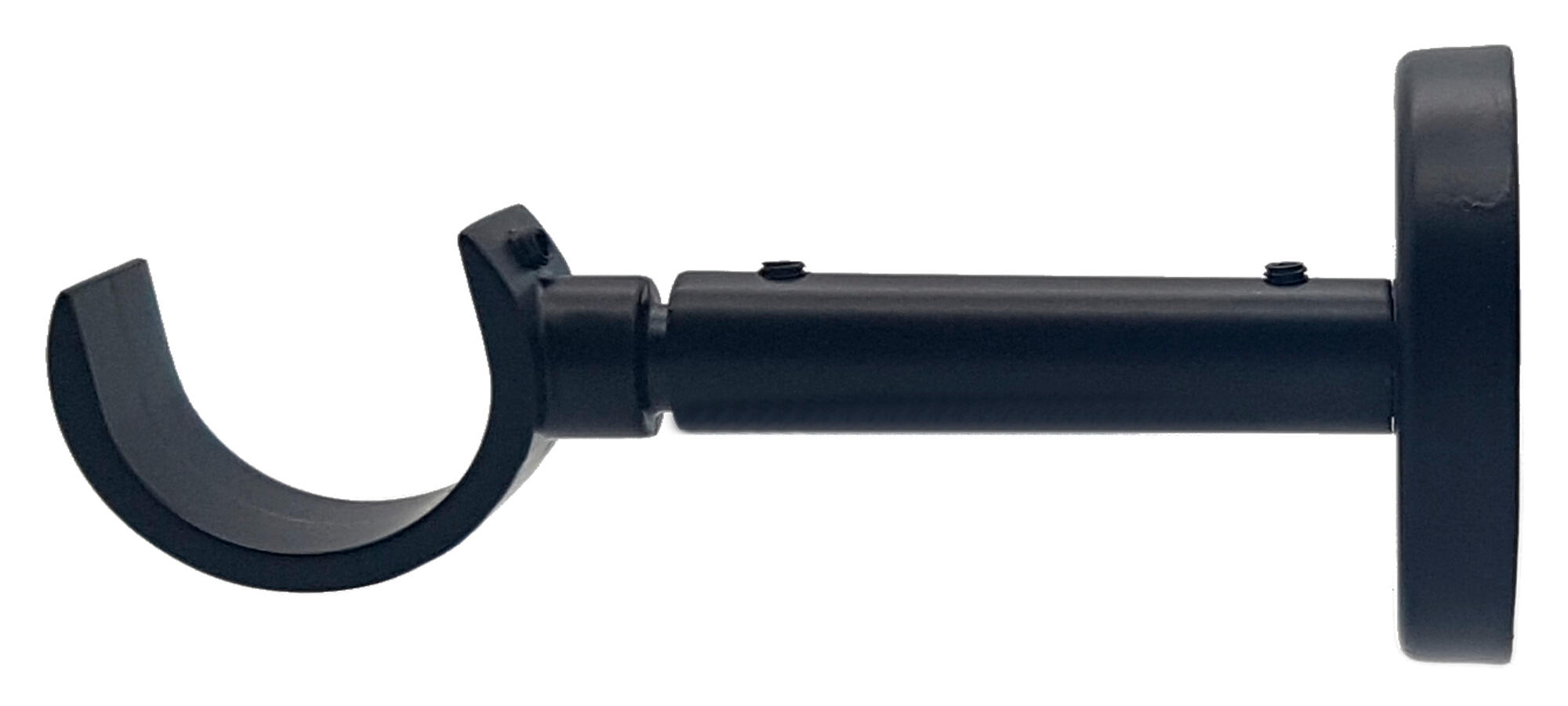 1 Soporte extensible pared para barra diámetro 30 mm Design hierro negro mate barnizado extensible 11.7-14.7 cm