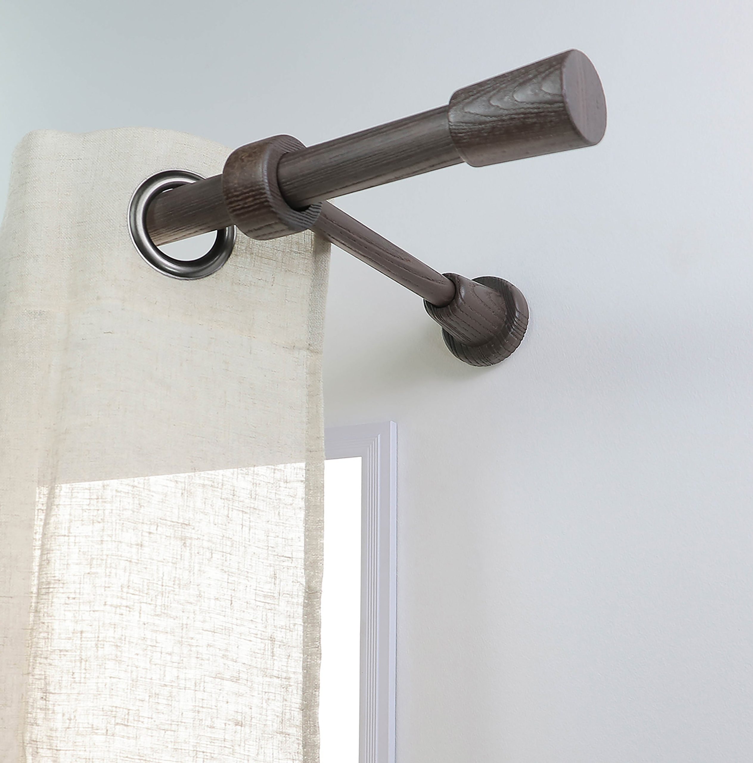 1 Soporte techo pared para barra diámetro 28 mm Bohème MOBOIS madera recortable 22 cm