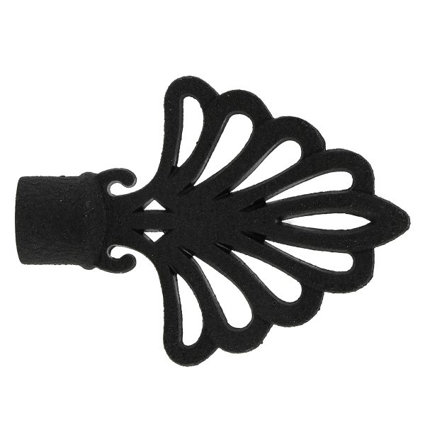 1 Terminal para barra de cortina Abanico triángulo Country charm MOBOIS acero Negro forja para barra diámetro 20 mm 1 Terminal para barra de cortina Abanico triángulo Country charm MOBOIS acero Negro forja para barra diámetro 20 mm