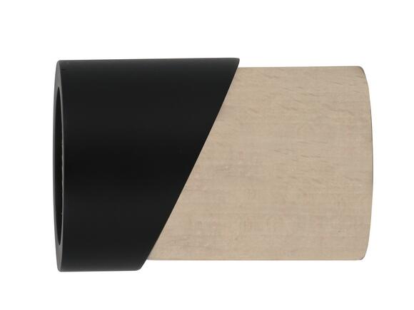 1 Terminal para barra de cortina Biseaute Industrial MOBOIS madera negro mate para barra diámetro 28 mm