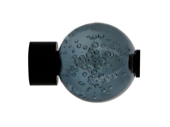 1 Terminal para barra de cortina Bola Industrial INSPIRE vidrio negro mate para barra diámetro 28 mm