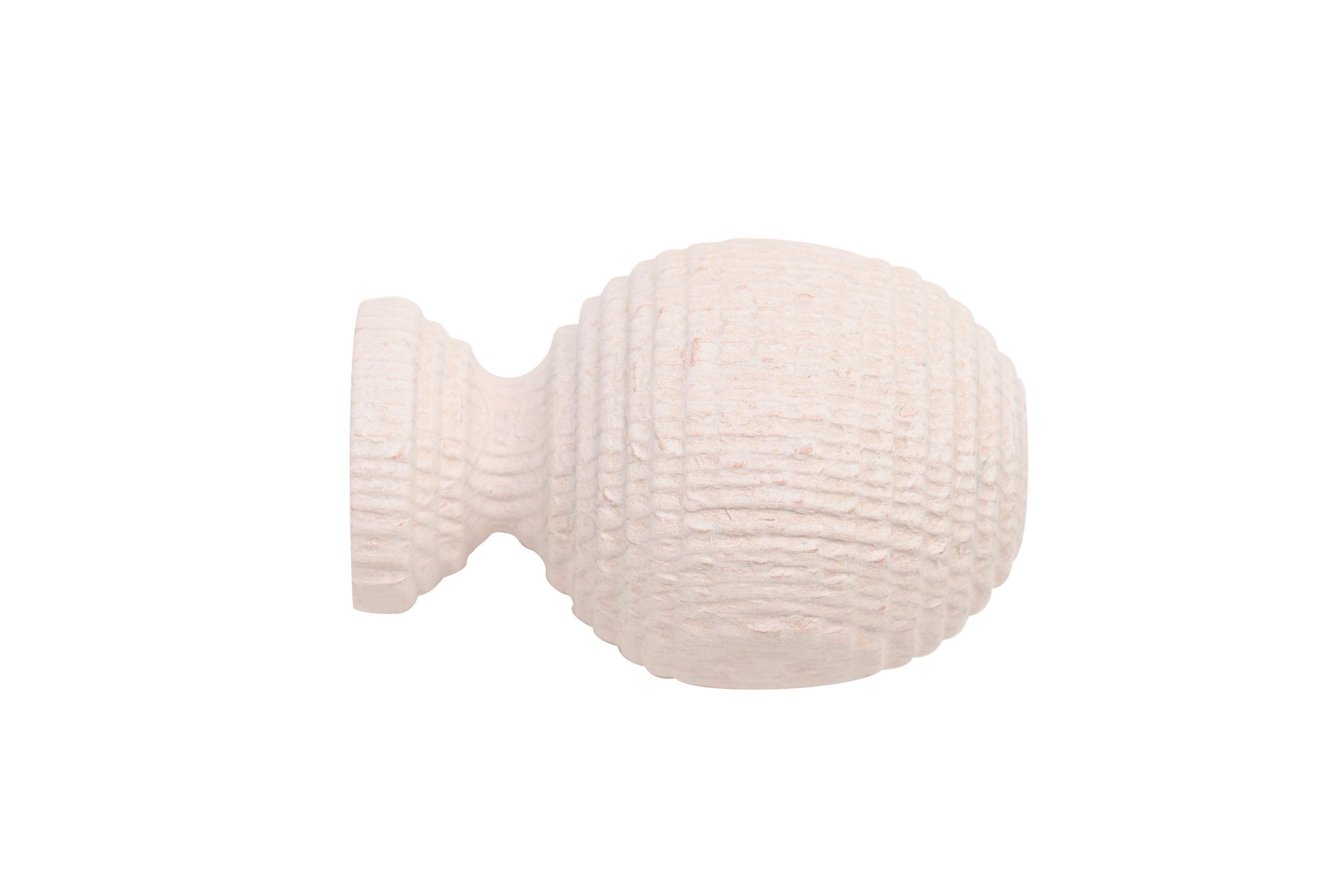 1 Terminal para barra de cortina Bola raya decapé Country charm INSPIRE madera blanco decapado