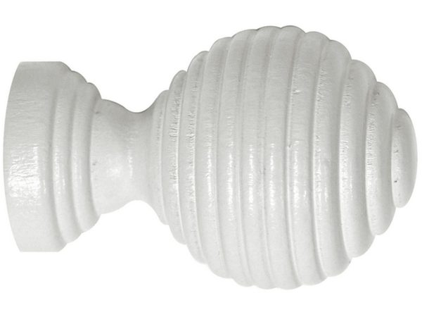 1 Terminal para barra de cortina Bola Raya Design INSPIRE madera blanco lacado para barra diámetro 20 mm 1 Terminal para barra de cortina Bola Raya Design INSPIRE madera blanco lacado para barra diámetro 20 mm