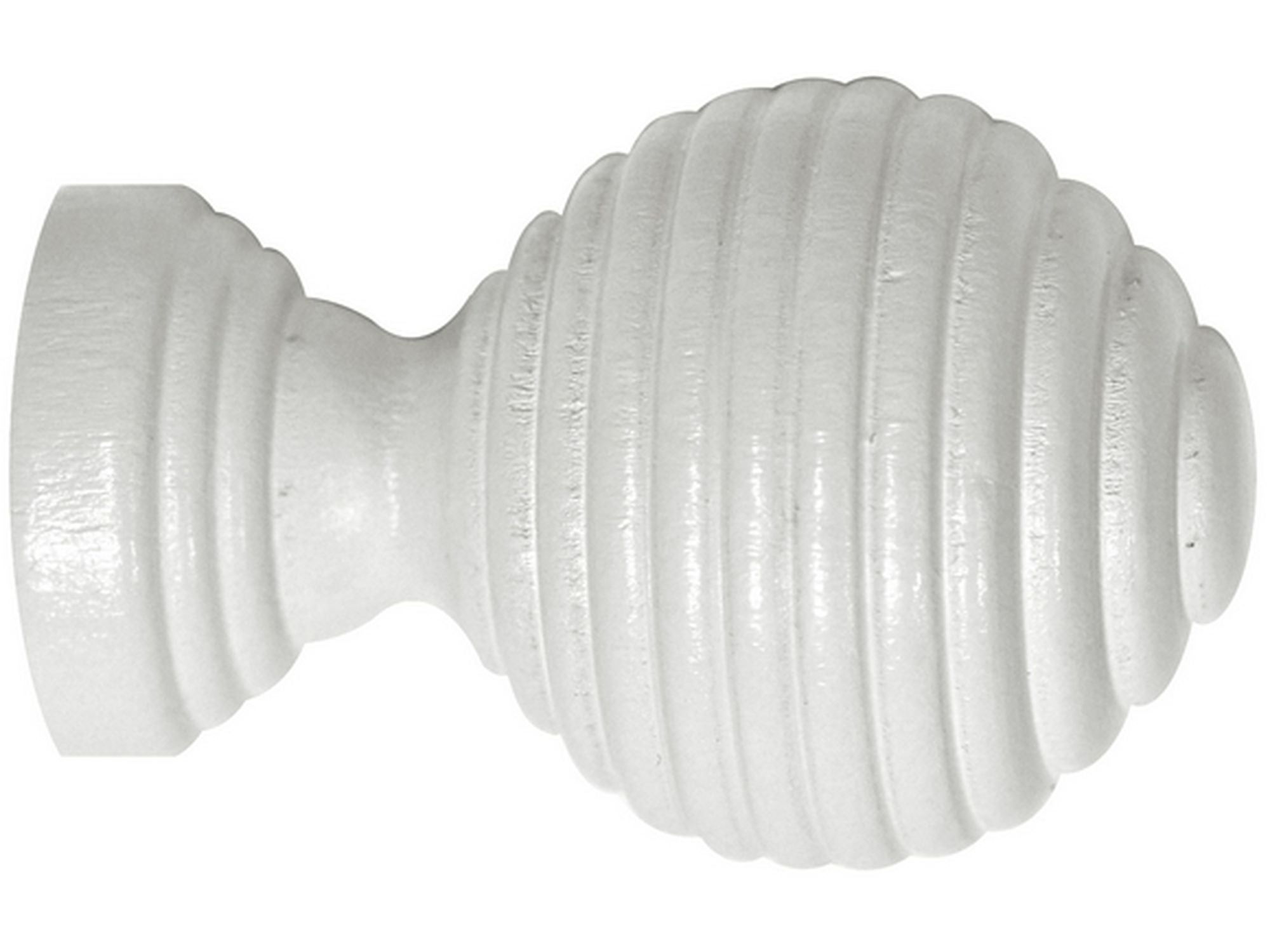 1 Terminal para barra de cortina Bola Raya Design INSPIRE madera blanco lacado para barra diámetro 20 mm