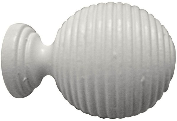 1 Terminal para barra de cortina Bola Raya Design INSPIRE madera blanco lacado para barra diámetro 28 mm 1 Terminal para barra de cortina Bola Raya Design INSPIRE madera blanco lacado para barra diámetro 28 mm