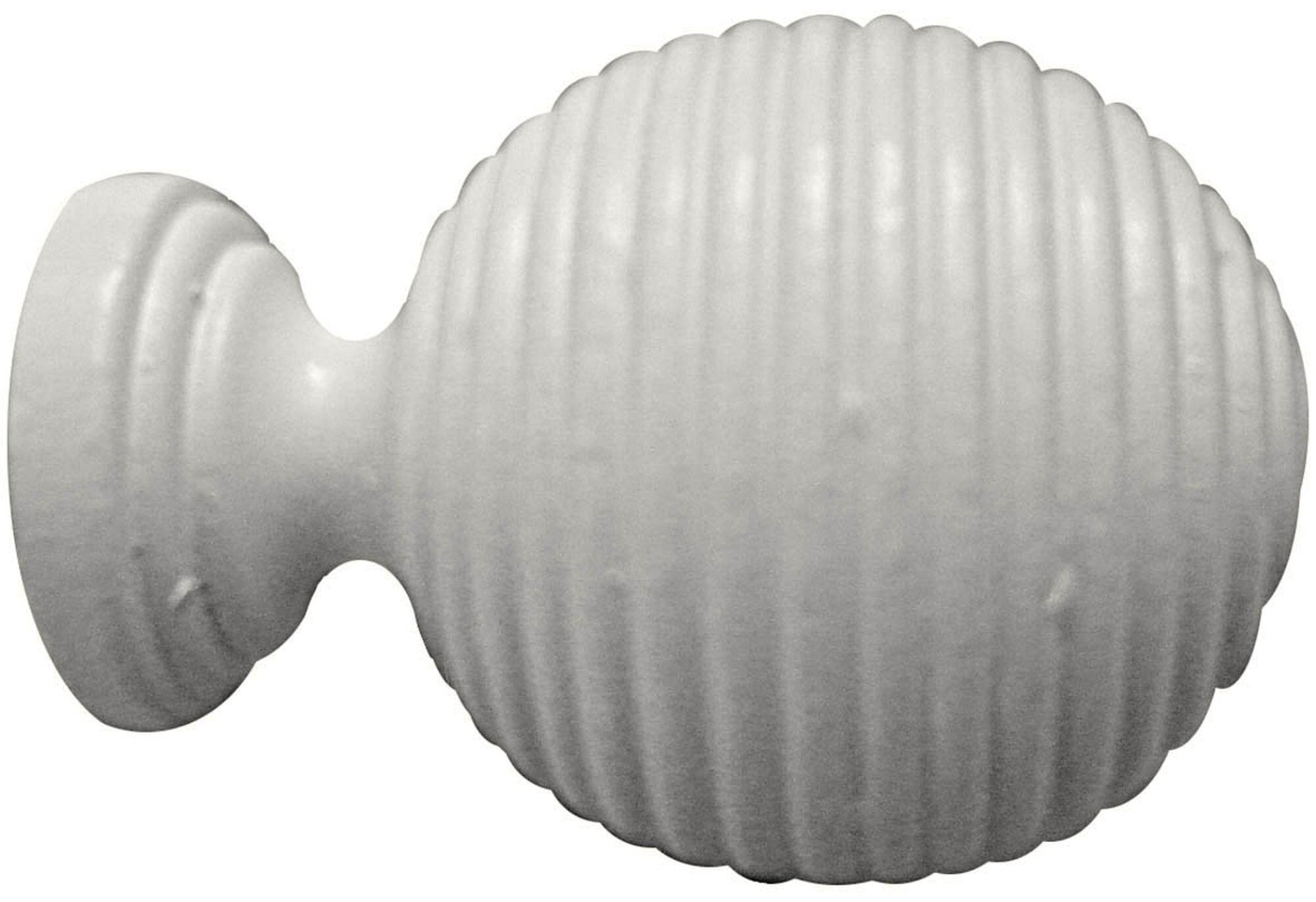 1 Terminal para barra de cortina Bola Raya Design INSPIRE madera blanco lacado para barra diámetro 28 mm