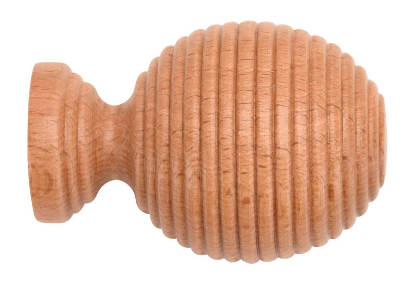1 Terminal para barra de cortina Bola Raya Essential INSPIRE madera haya para barra diámetro 28 mm