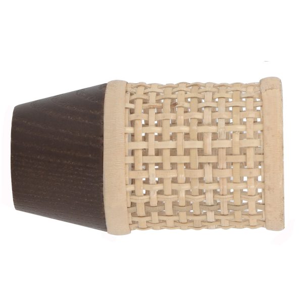 1 Terminal para barra de cortina Cannage Bohème MOBOIS madera marrón para barra diámetro 28 mm 1 Terminal para barra de cortina Cannage Bohème MOBOIS madera marrón para barra diámetro 28 mm