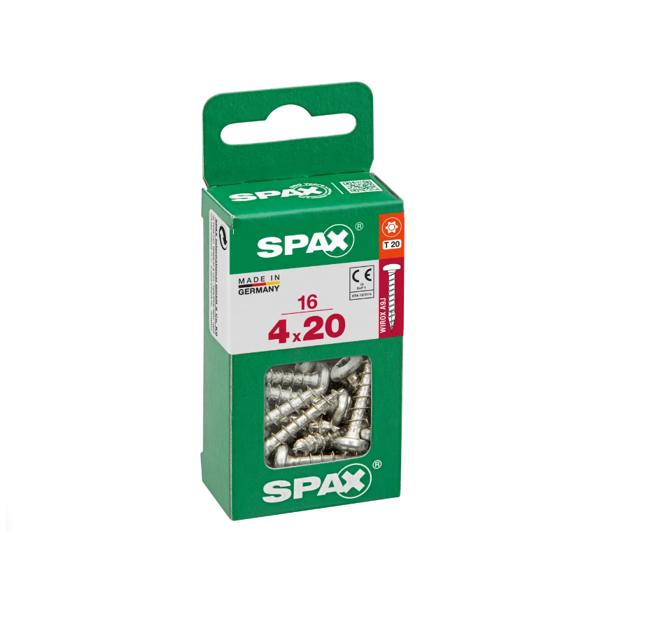 16 tornillo SPAX t-star+ con cabeza redonda, ø 4mm y 20 mm