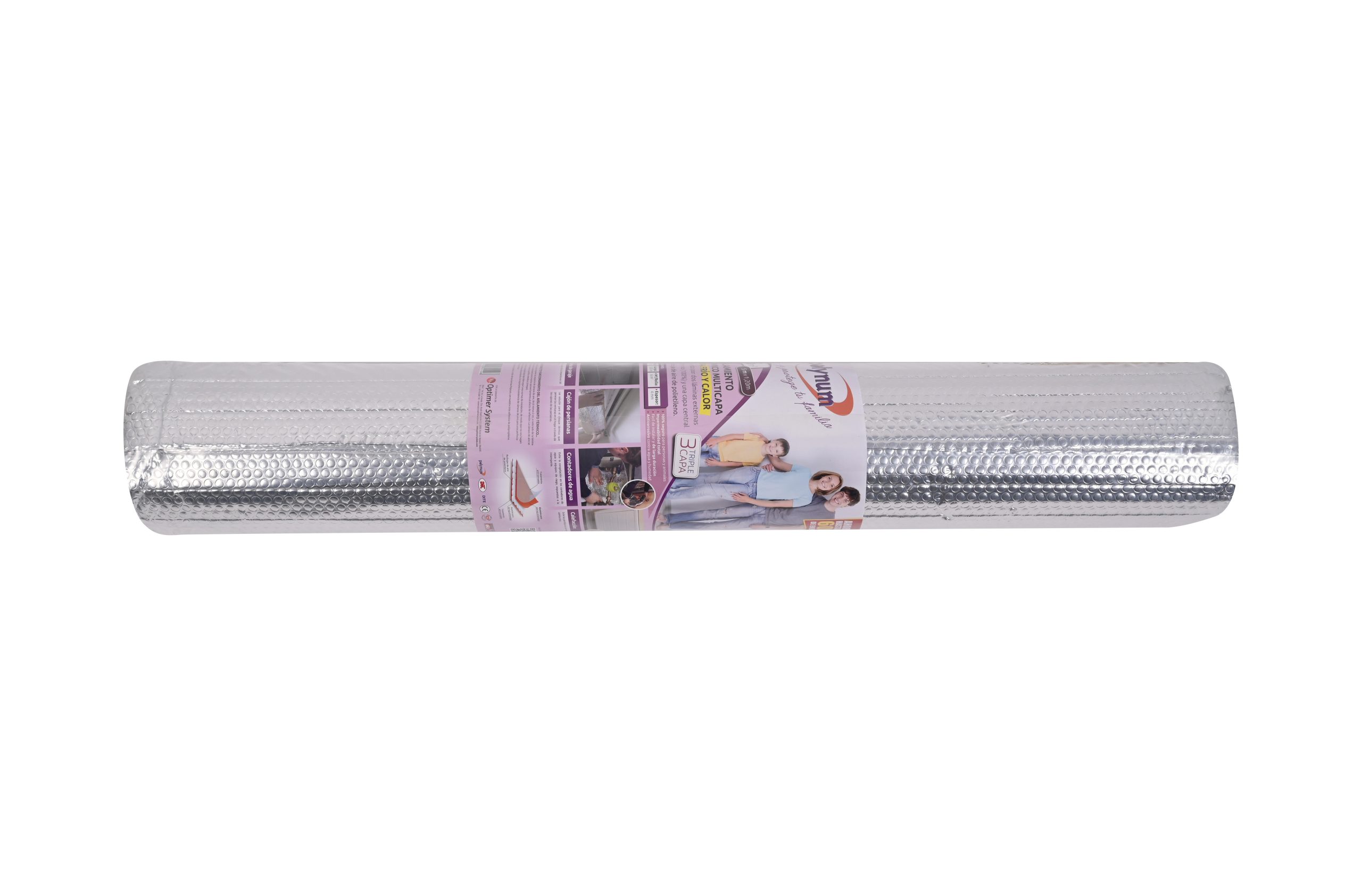 1 ud Rollo Aislante térmico reflexivo Burbuja Aluminio OPTIMER SUPER Espesor 3mm 1.2x10m