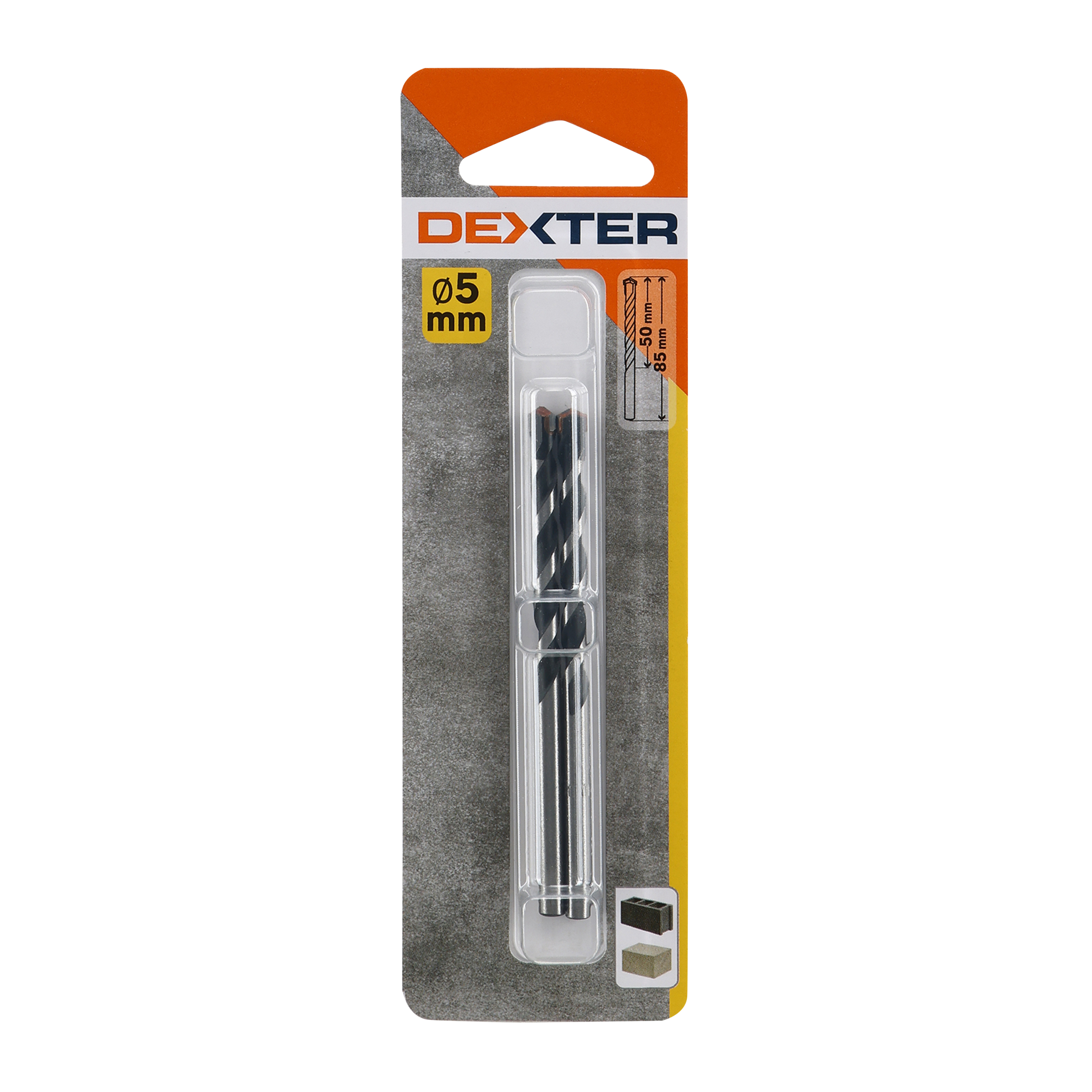 2 Broca para hormigón ø 5 X L. 85 mm DEXTER