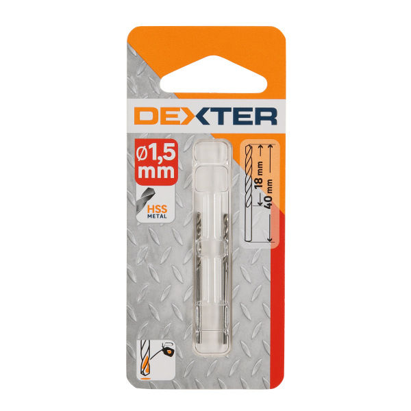 2 Broca para metal ø 1.5 x L. 40 mm DEXTER PRO 2 Broca para metal ø 1.5 x L. 40 mm DEXTER PRO