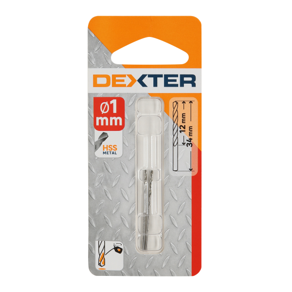 2 Broca para metal ø 1 x L. 34 mm DEXTER PRO 2 Broca para metal ø 1 x L. 34 mm DEXTER PRO