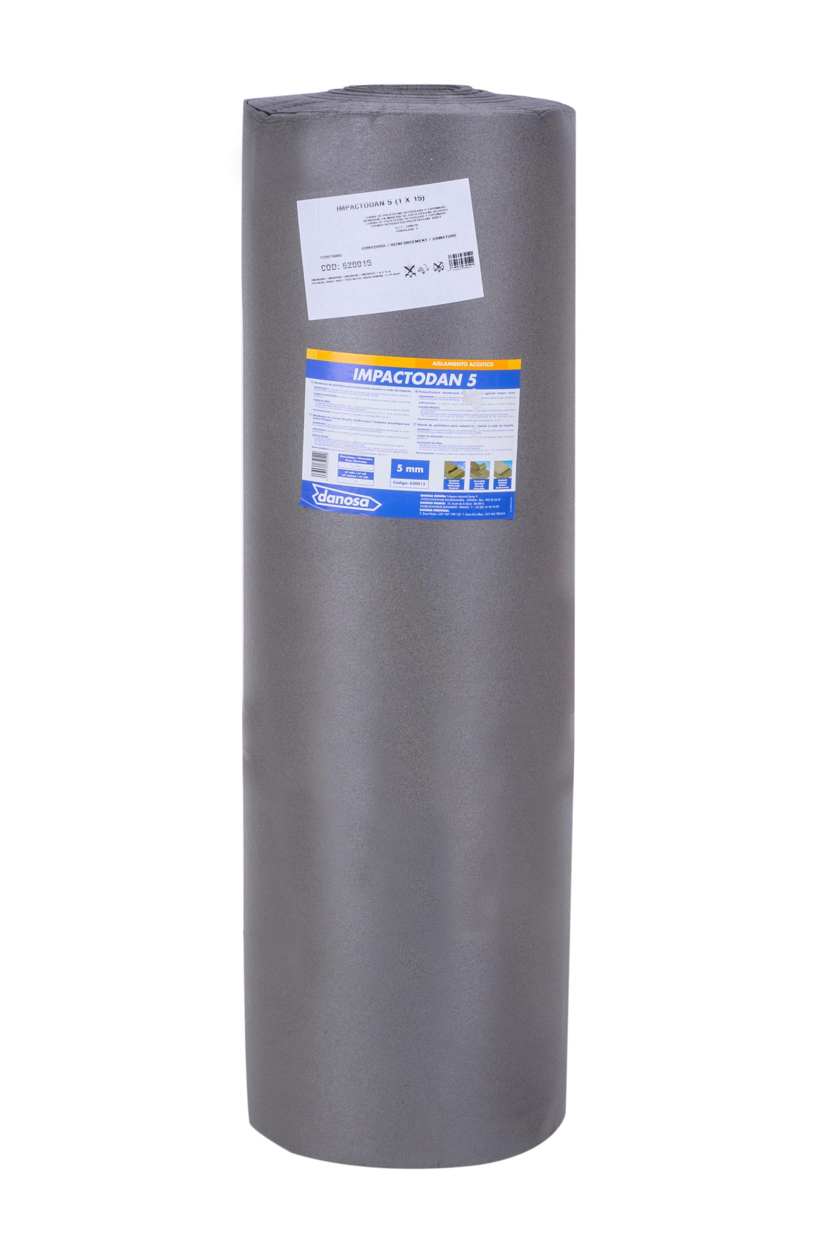 1 ud rollo Polietileno DANOSA IMPACTODAN Espesor 5mm 15x1m R=0.135