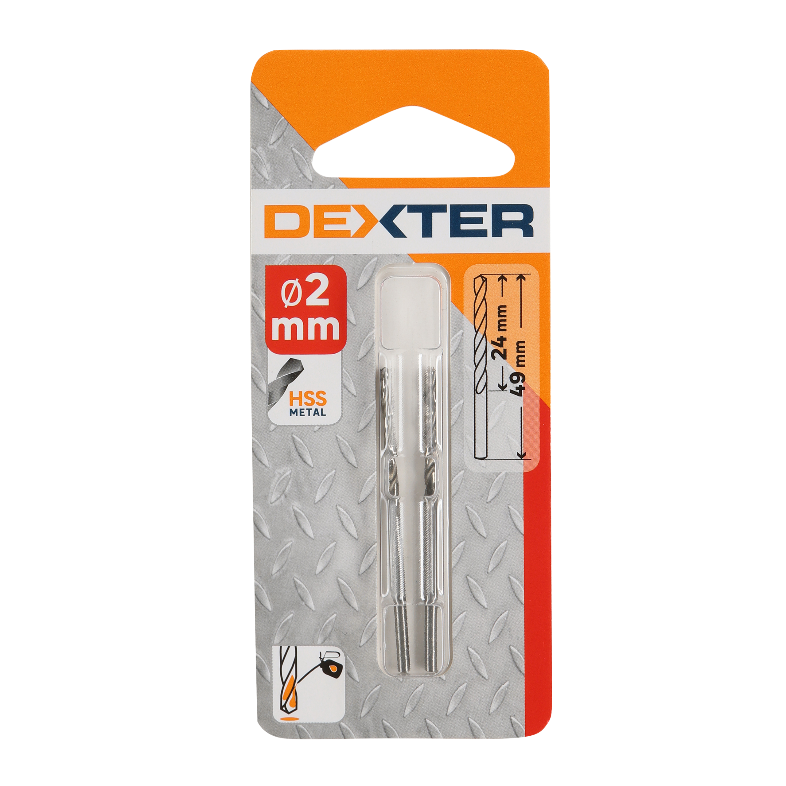 2 Broca para metal ø 2 x L. 49 mm DEXTER PRO