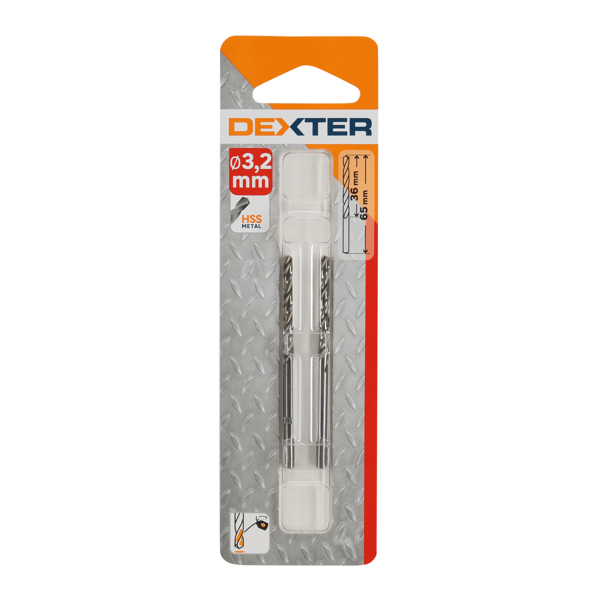 2 Broca para metal ø 3.2 x L. 65 mm DEXTER
