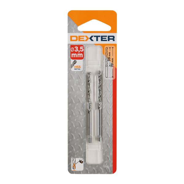 2 Broca para metal ø 3.5 x L. 70 mm DEXTER 2 Broca para metal ø 3.5 x L. 70 mm DEXTER